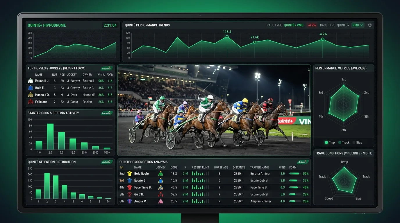 Le Quinté+ vu de l'intérieur : partants, cotes,...